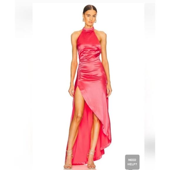 Retrofete Sabrina Dress in Coral Size Large Halter Open Back NWT Sleeveless Maxi - Picture 1 of 13